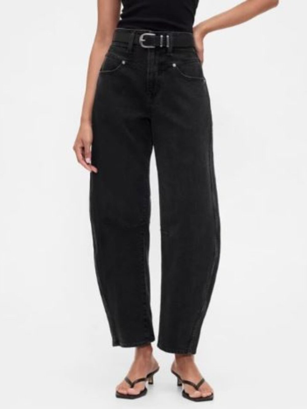 Gap Factory women's black and grey barrel jeans sz 31